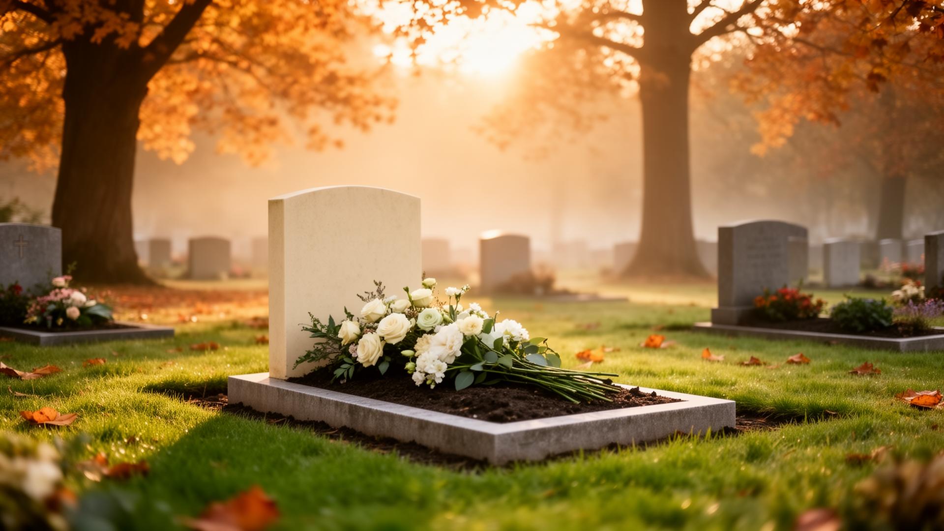 A lovingly tended grave site with fresh flowers